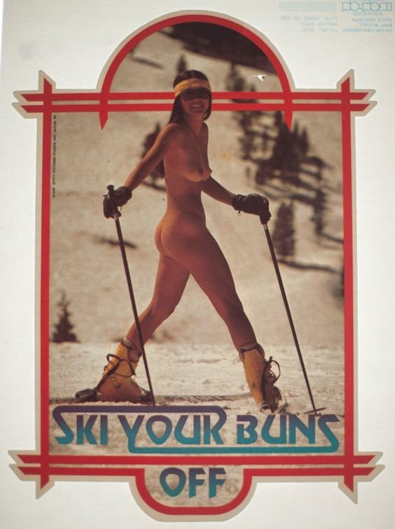 Vintage nude skiing